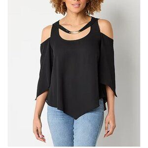 Bold Elements Womens Round Neck 3/4 Sleeve Blouse.3X